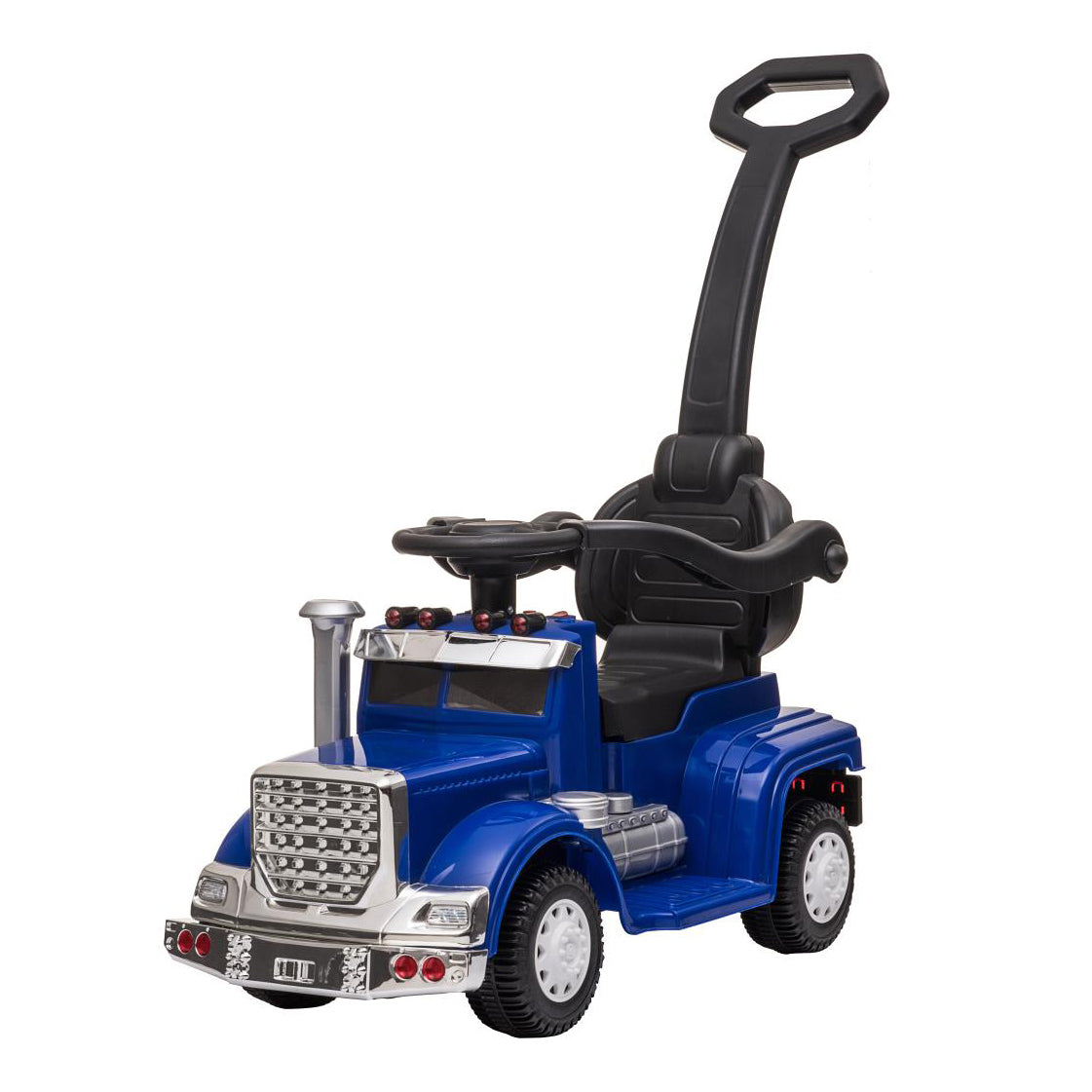 Best Ride On Cars 4-in-1 18 Wheeler Baby Push Car Stroller w/ LED Lights, Blue