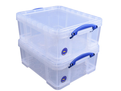 Really Useful Box 18L Container w/Snap Lid & Clip Lock Handle, (2pk) (Open Box)