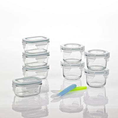 Glasslock Baby Food BPA Free Glass Storage Containers 18 Piece Set (Open Box) - VMInnovations