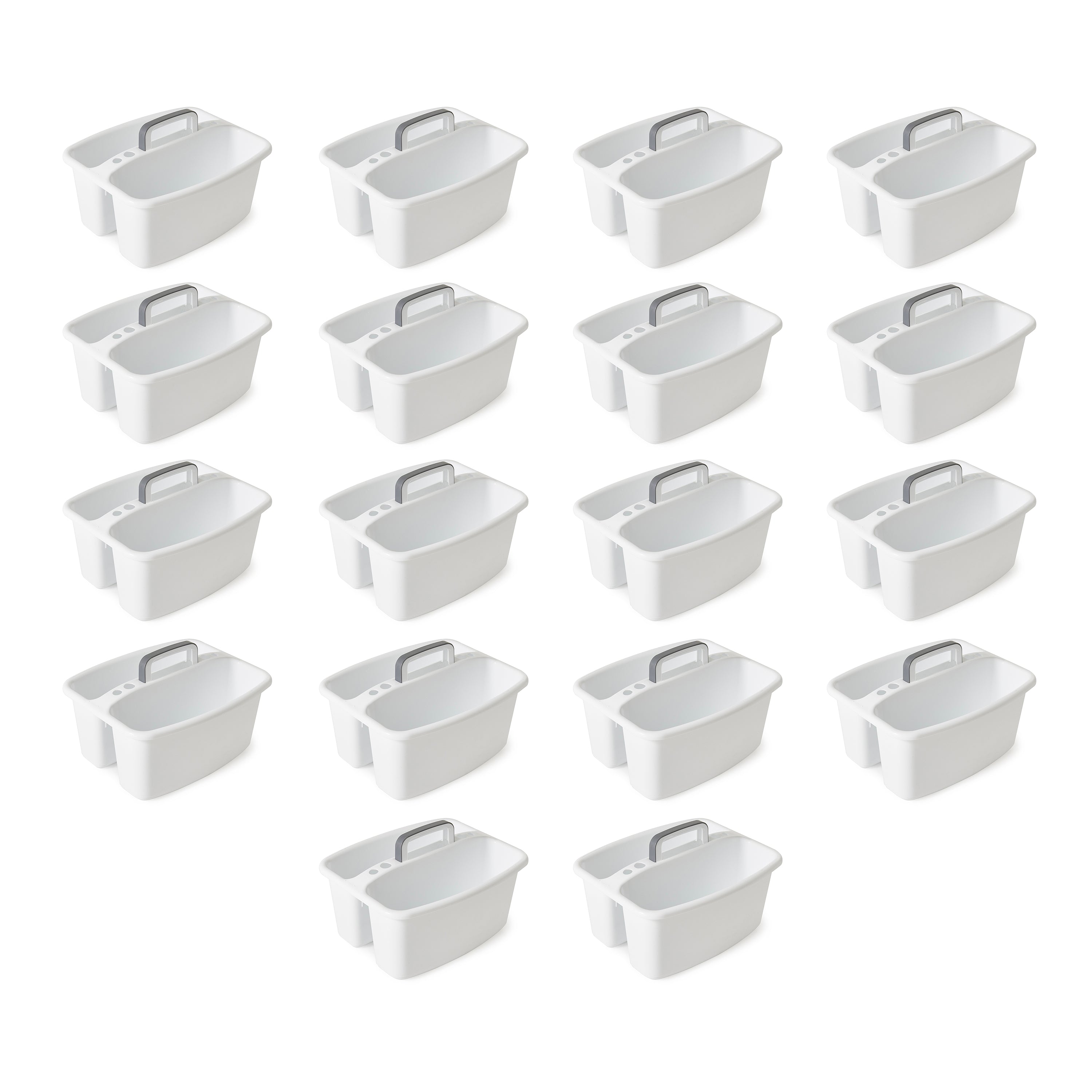 Gracious Living Large Home Divided Storage Tote Caddy w/ Carry Handle (18 Pack)