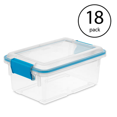 Sterilite 7.5 Quart Clear Plastic Home Storage Box with Latching Lids, (18 Pack)