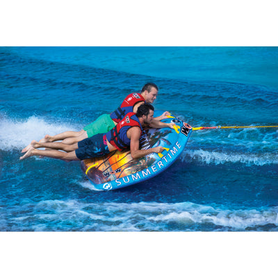 WOW Watersports Summertime Inflatable 2-Person Ultra Soft Top Lake Towable Tube