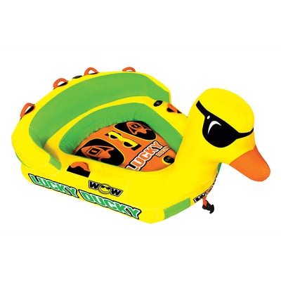 WOW Watersports Mega Ducky 2 Person Boating Tube and Big Shark Tube with Handles