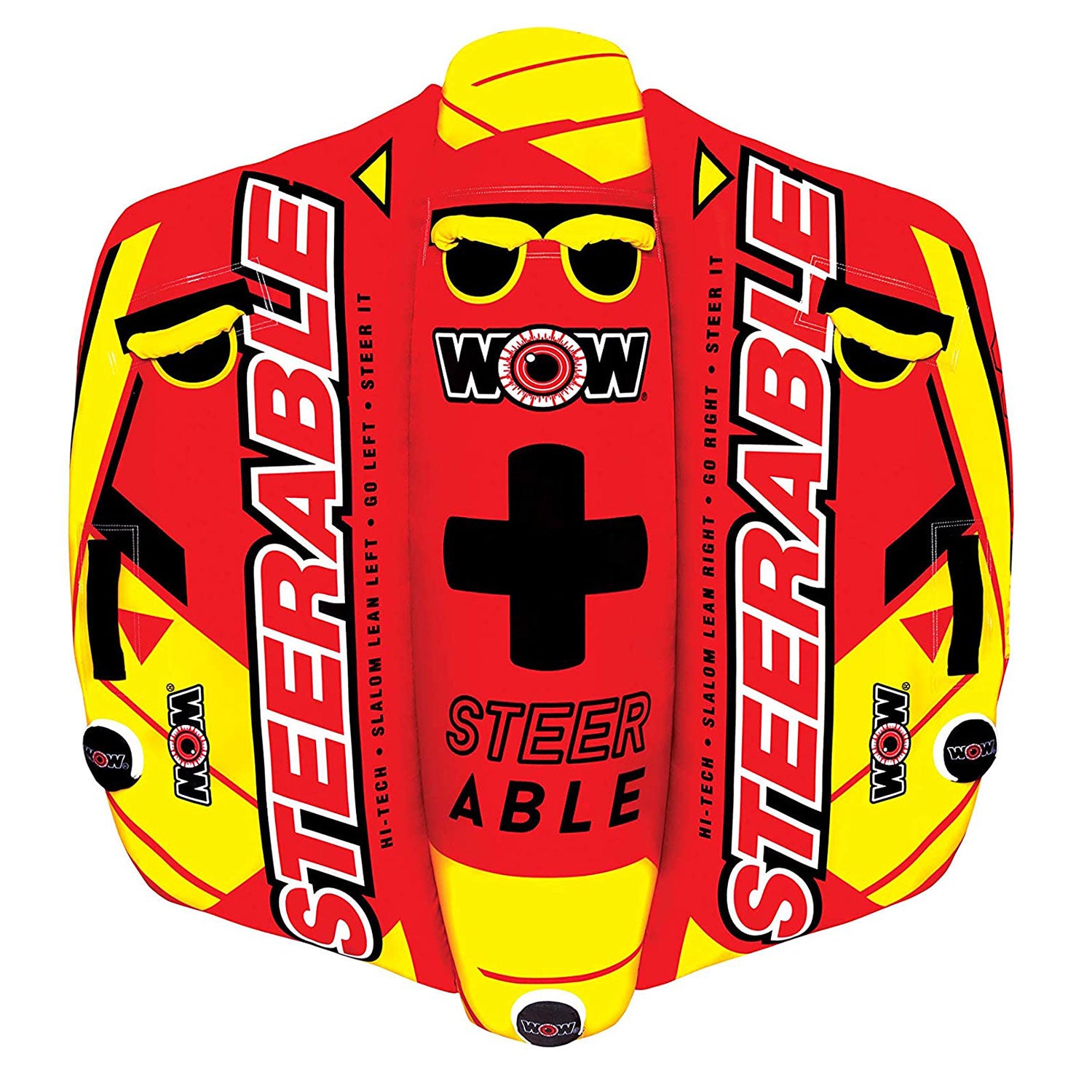 WOW Watersports Steerable 1-2 Person Towable Tube with Handles, Red (Open Box) - VMInnovations