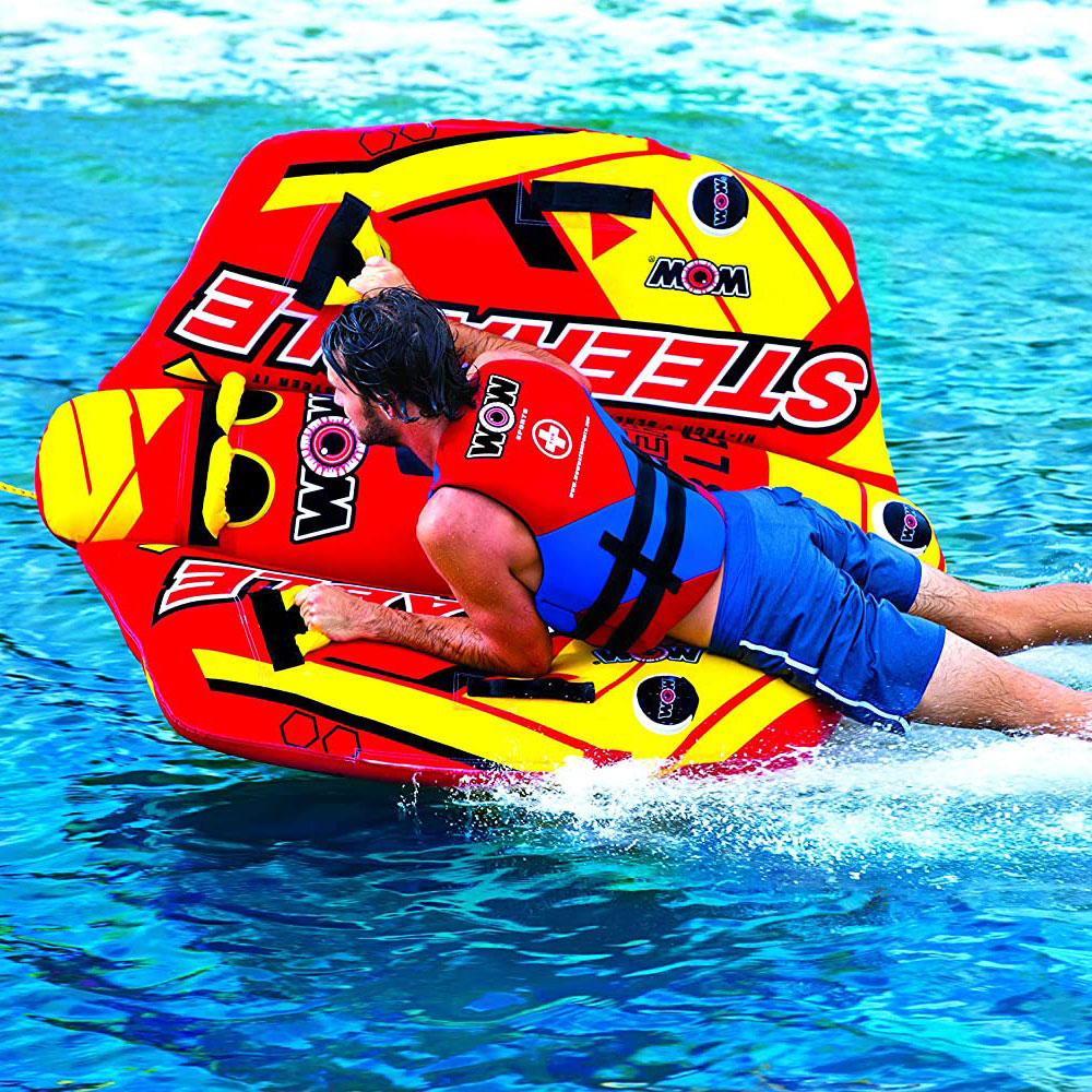 WOW Watersports Steerable 1-2 Person Towable Tube with Handles, Red (Open Box) - VMInnovations
