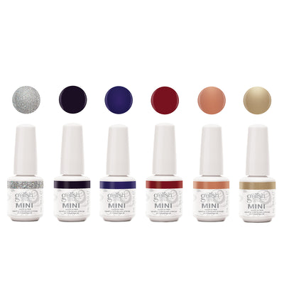 Gelish Mini Soak Off 6 Color Gel Polish Set, Champagne & Moonbeams (Open Box)