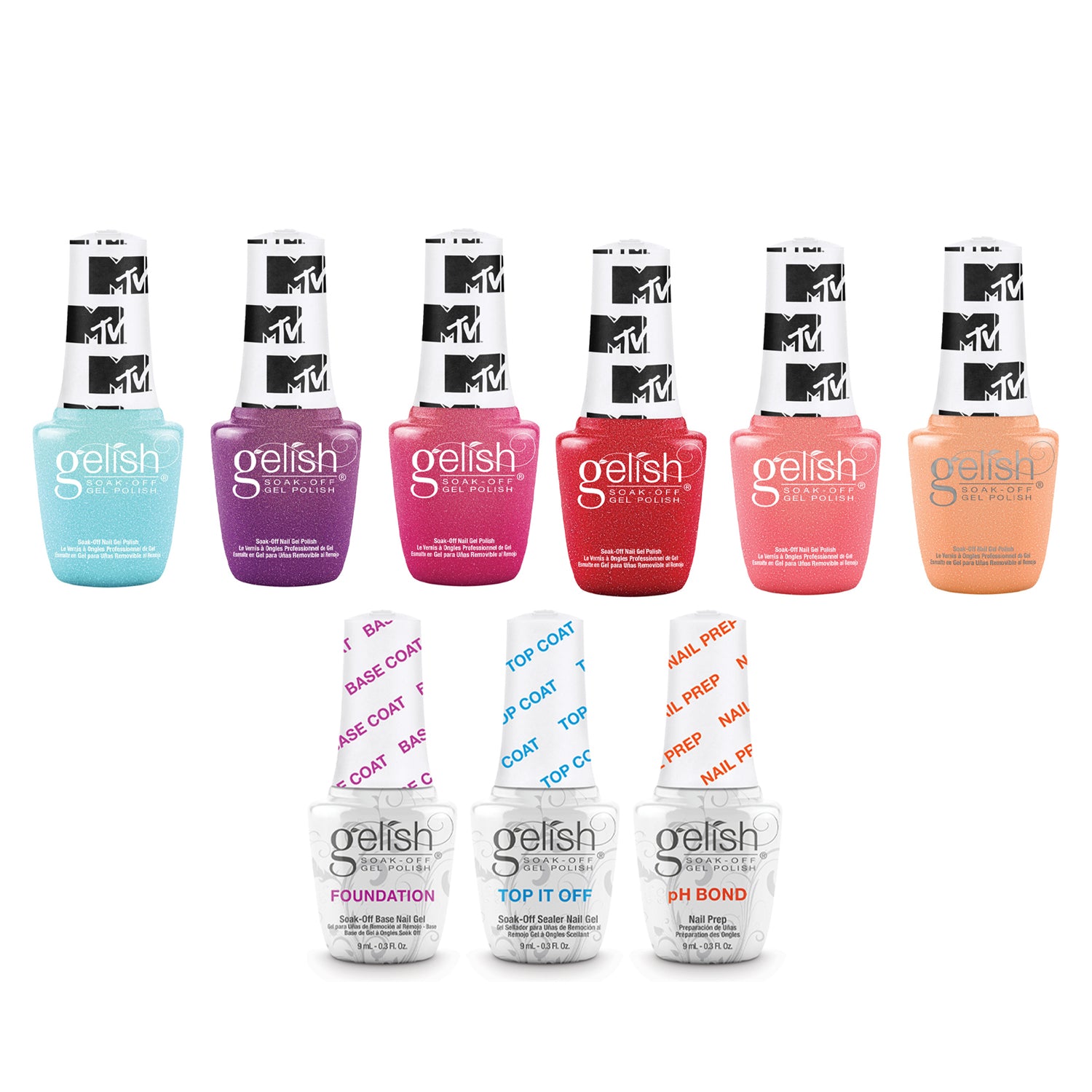 Gelish Summer MTV Collection 9 mL Soak Off Gel Nail Polish Set & Terrific Trio