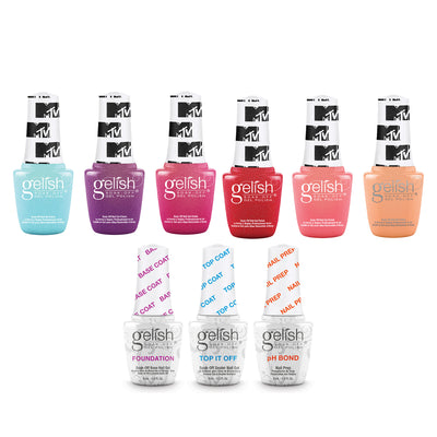 Gelish Summer MTV Collection 9 mL Soak Off Gel Nail Polish Set & Terrific Trio