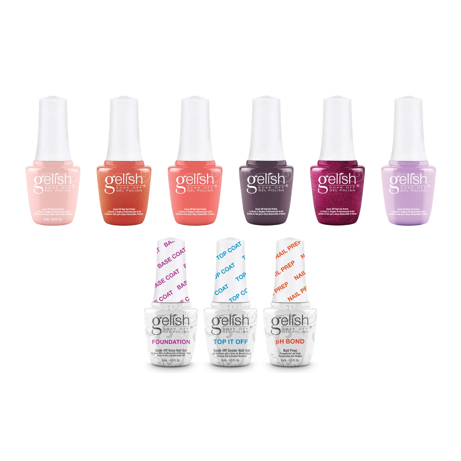 Gelish Terrific Trio Soak Off Gel Nail Polish w/ Sunrise Collection Shimmer Set