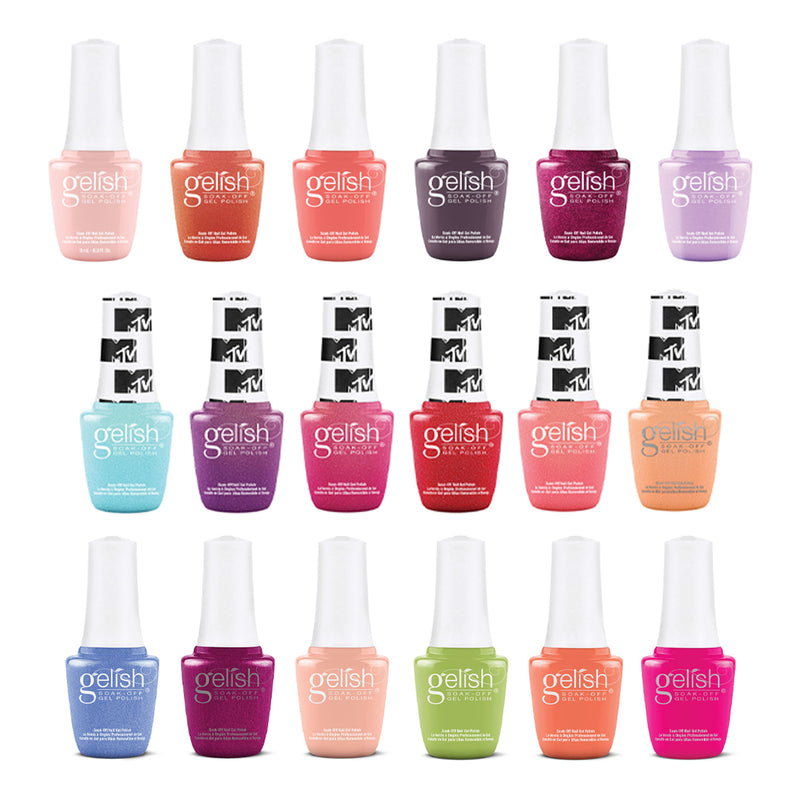 Gelish Sunrise, MTV and Feel the Vibes Collection Gel Nail Polish Set, 18 Colors