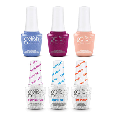 Gelish 9mL Feel the Vibes Collection Gel Nail Polish, 3 Color & Terrific Trio