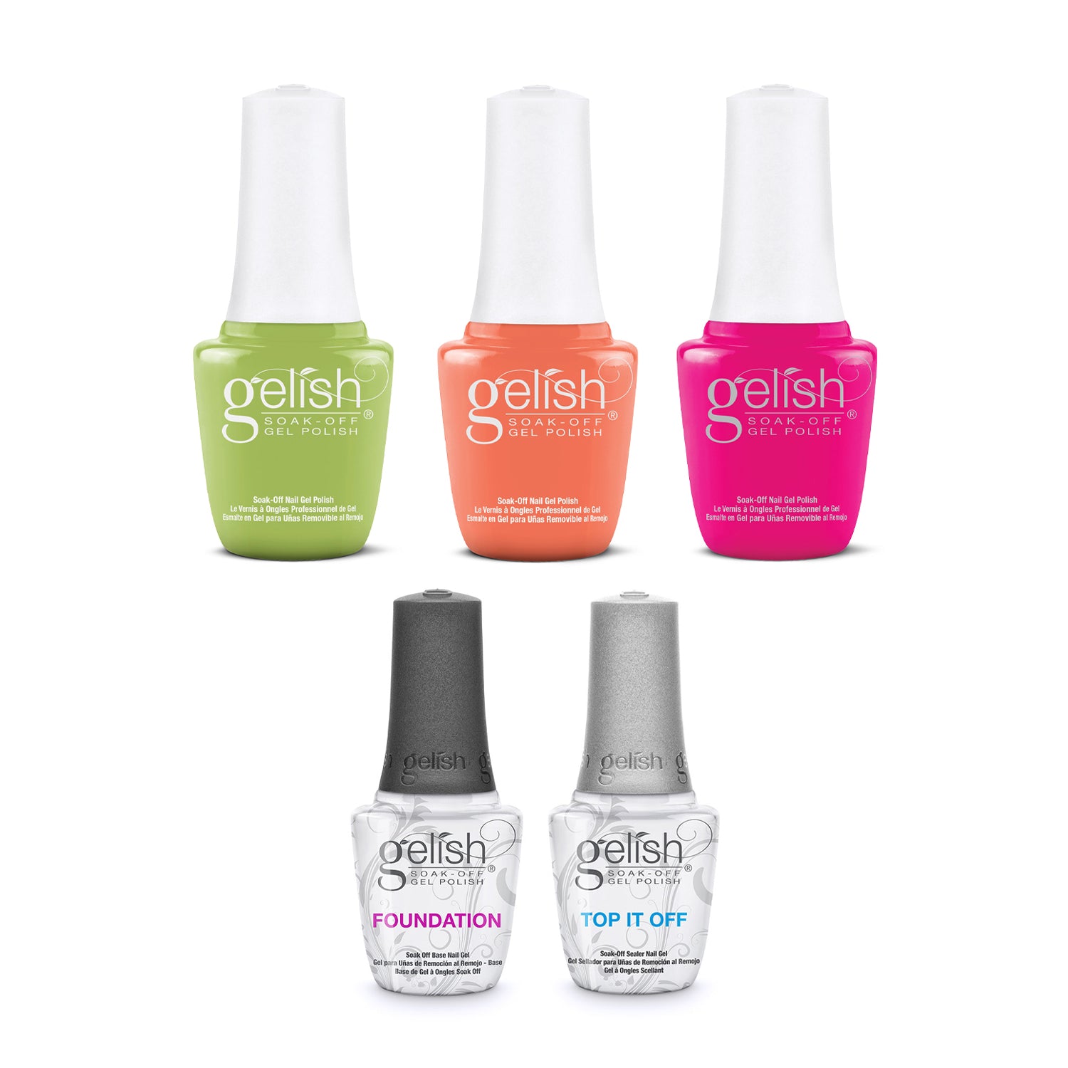 Gelish Summer 2021 9mL Feel the Vibes Gel Nail Polish and Base & Top Sealer - VMInnovations