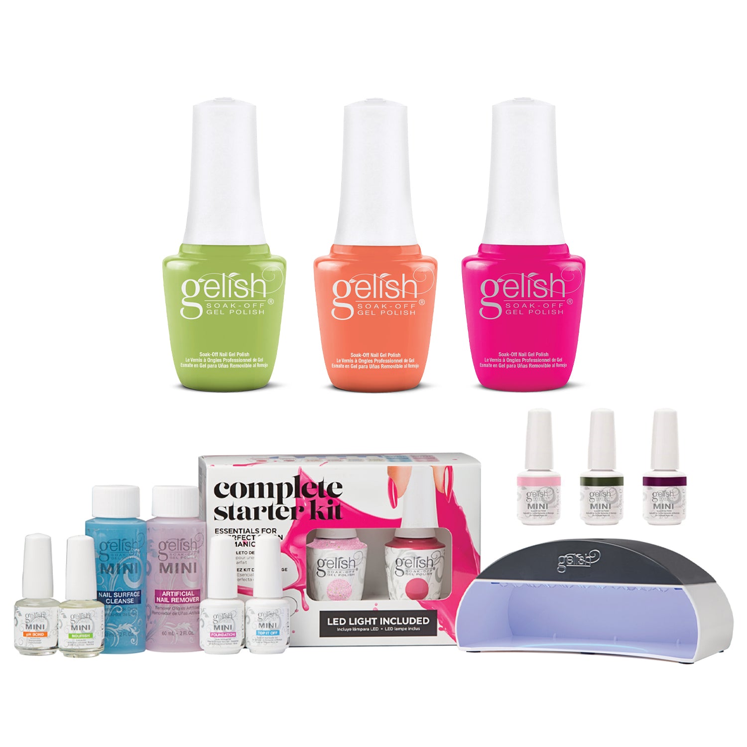 Gelish 2021 9mL Feel the Vibes Collection Gel Nail Polish & Complete Starter Kit
