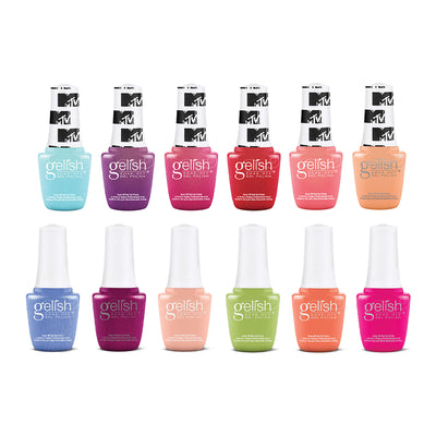 Gelish Summer 9mL Feel the Vibes & MTV Collection Gel Nail Polish, 12 Color Pack