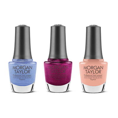 Morgan Taylor Feel the Vibes 15 mL Professional Nail Lacquer Set, 3 Color Pack