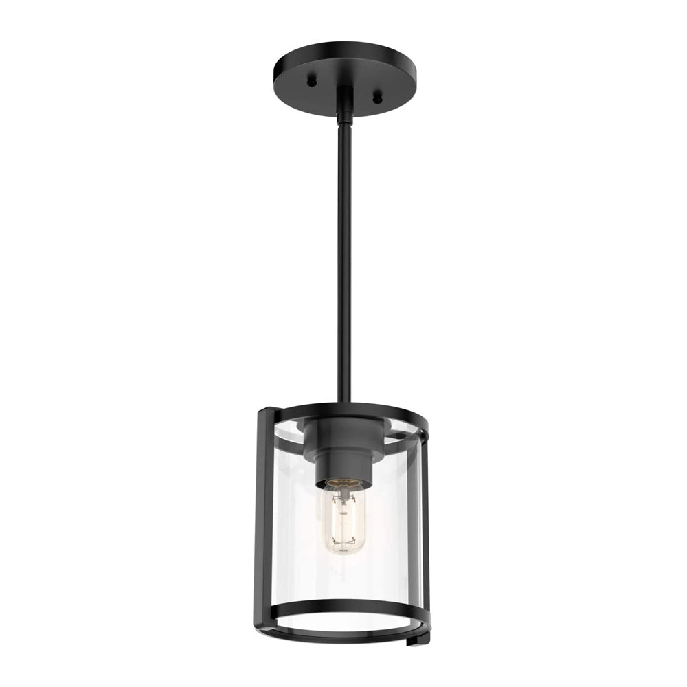 Hunter Fan Company Astwood 1 Bulb Mini Hanging Pendant Light Fixture, Black