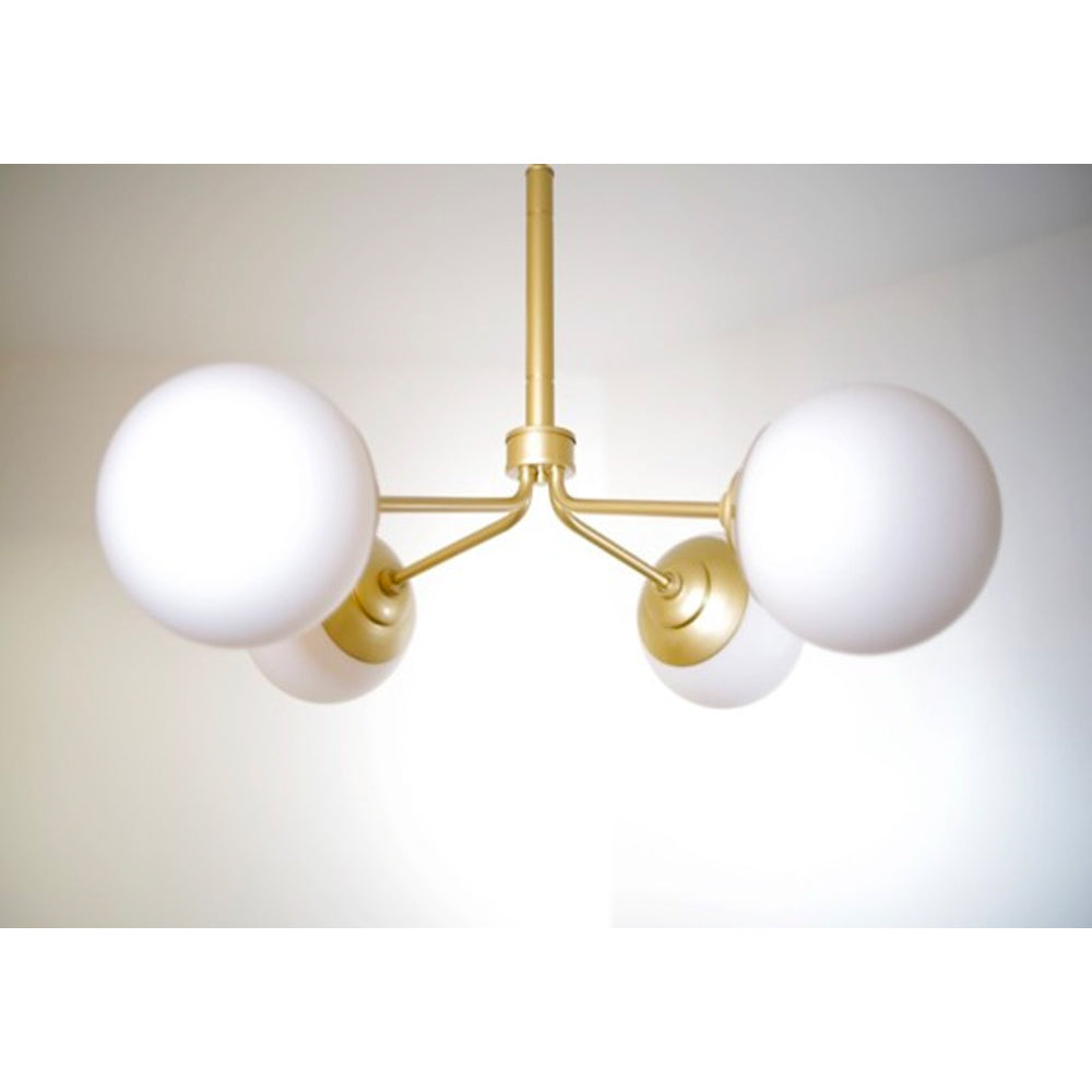 Hunter Fan Company 4 Bulb Hanging Chandelier Indoor Light Fixture, Gold (Used) - VMInnovations
