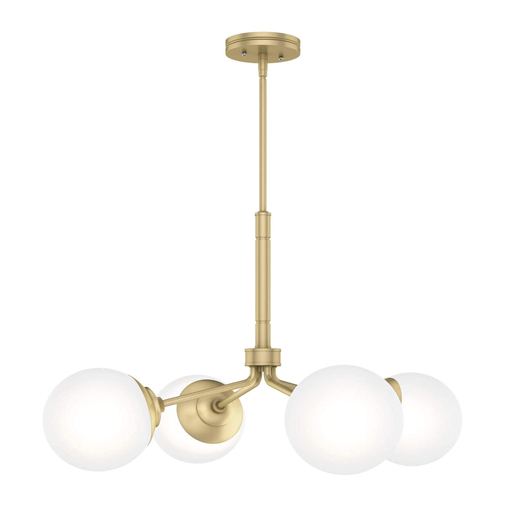 Hunter Fan Company 4 Bulb Hanging Chandelier Indoor Light Fixture, Gold (Used) - VMInnovations