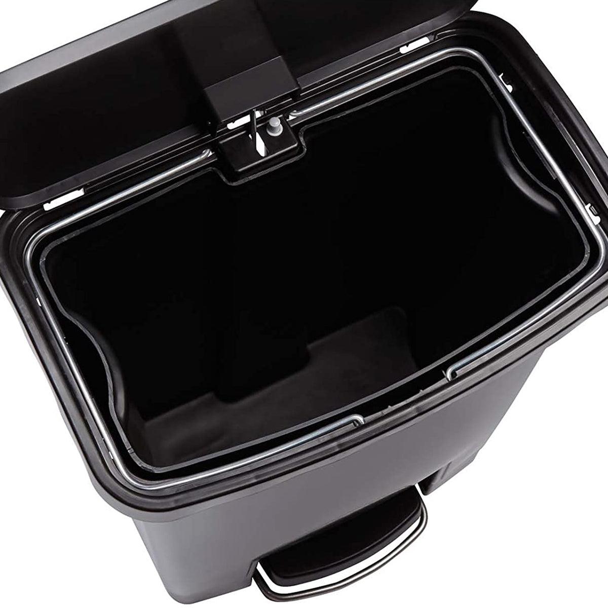 Rubbermaid 24 Gallon Stainless Steel Front Step On Wastebasket, Red (Open Box)