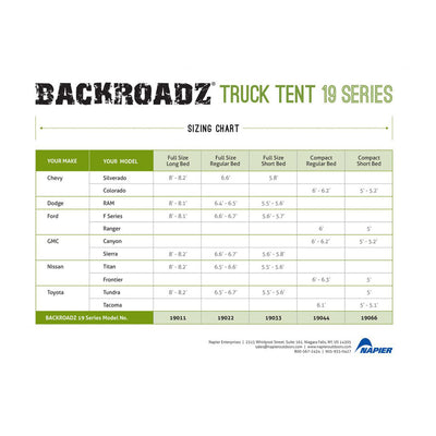 Napier 19 Series Backroadz Full Size Regular Bed 2 Person Truck Tent, Gray/Green