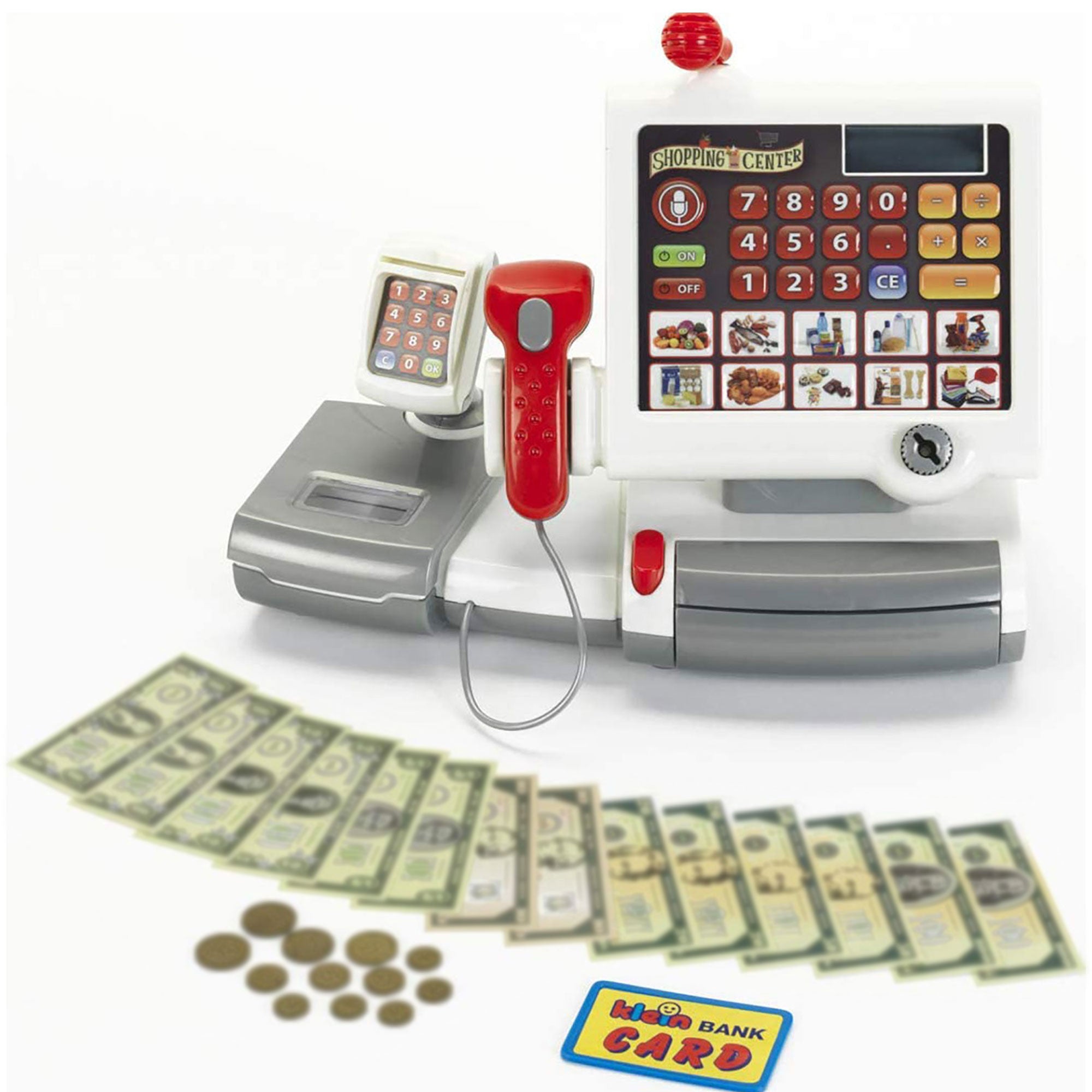 Theo Klein Wooden Supermarket Playset & Grocery Store Cash Register w/ Currency