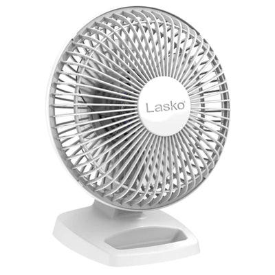Lasko 6" 2 Speed Personal Portable Table Fan with Storage Tray, White (Used) - VMInnovations