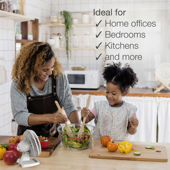 Lasko 6" 2002W 2 Speed Portable Table Fan w/ Storage Tray, White (Open Box) - VMInnovations