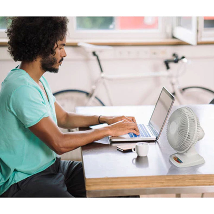 Lasko 6" 2002W 2 Speed Portable Table Fan w/ Storage Tray, White (Open Box) - VMInnovations