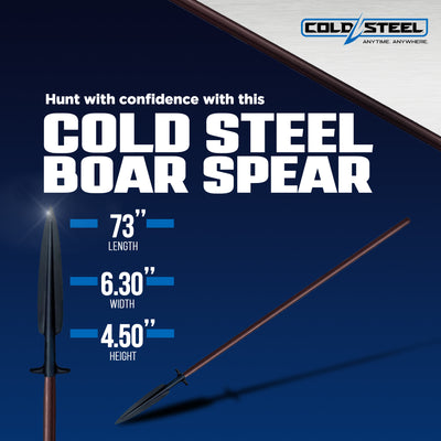 Cold Steel Med Carbon SK 5 Steel Boar Hunting Spear w/Secure Ex Sheath(Open Box)
