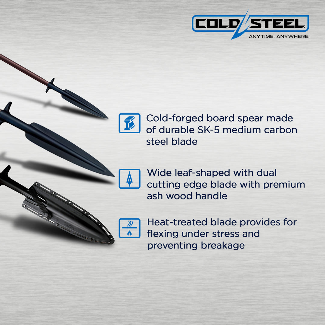 Cold Steel Med Carbon SK 5 Steel Boar Hunting Spear w/Secure Ex Sheath(Open Box)