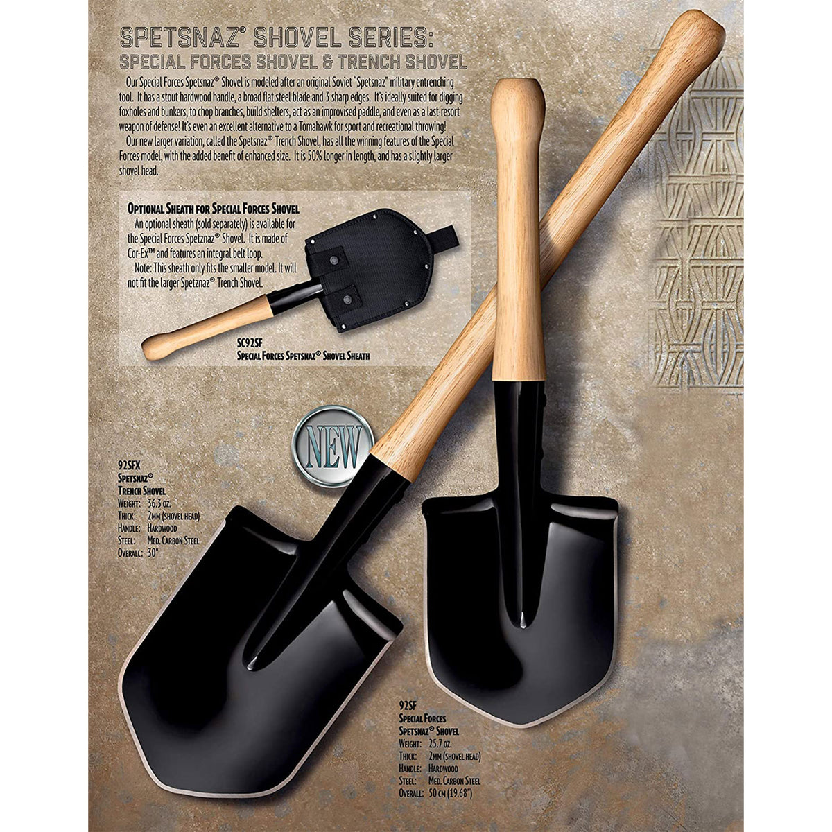 Cold Steel 92SF Spetsnaz Tactical Camp Shovel for Camping, Survival, & Outdoors