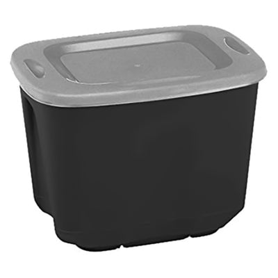 Homz 6610BKTS.10 10 Gallon Molded Plastic Storage Bin with Secure Lid (2 Pack)