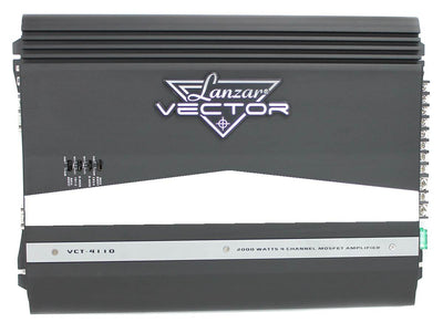 LANZAR 2000W 4-Channel High Power MOSFET Car Audio Amplifier Amp (Open Box)