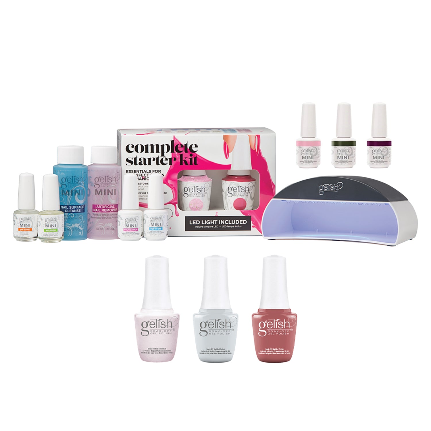 Gelish 9mL Out in the Open Collection Gel Nail Polish & Complete Starter Kit