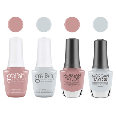 Gelish Mini & Morgan Taylor Out in the Open Gel Polish and Lacquer Set, 4 Pack
