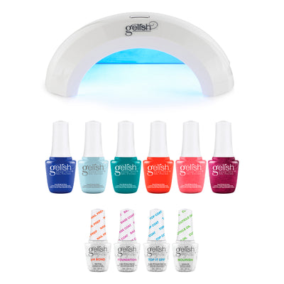 Gelish Mini Fantastic Four Essentials, Mini Summer Collection, & LED Light Lamp - VMInnovations