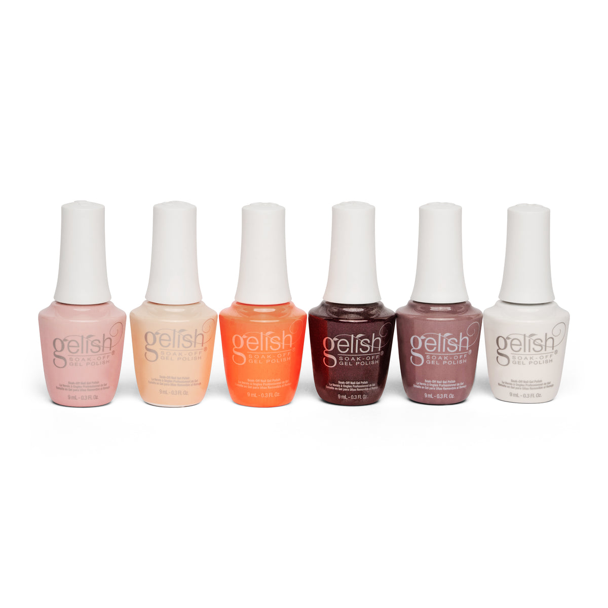 Gelish 110 Tip Kit w/ Mini Cure Light & Soak Off Gel Best Sellers, 6 Colors