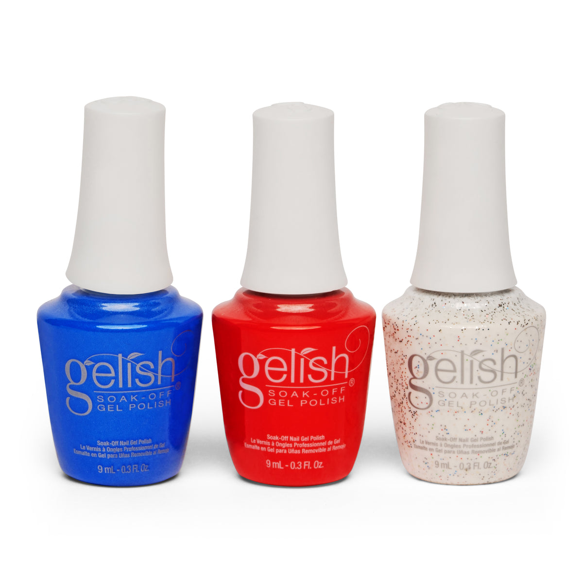 Gelish 330 Medium Coffin Stiletto Nail Kit with Polish Sealer and Americana Set