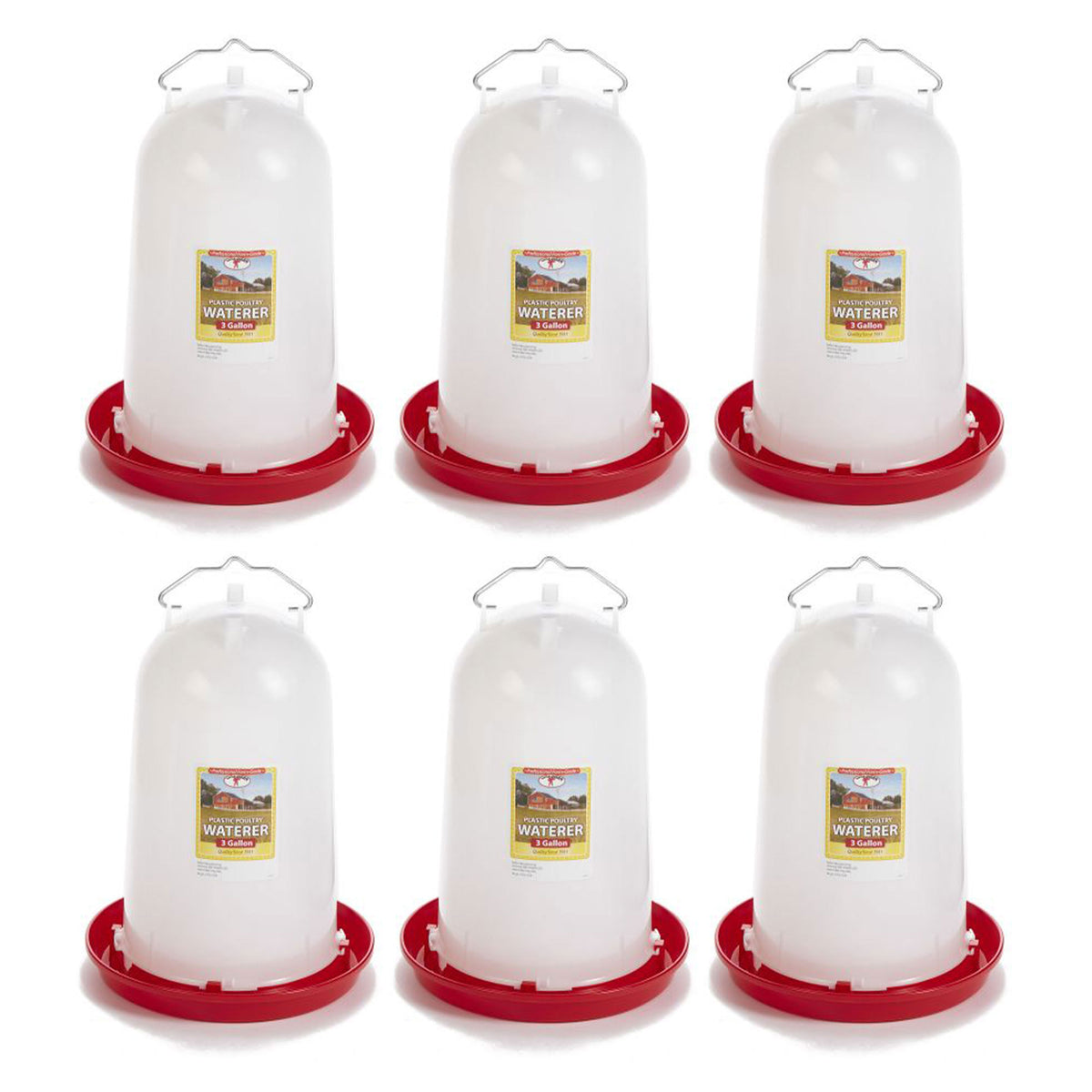 Little Giant 3-Gallon Heavy-Duty Plastic Gravity Fed Poultry Waterer (6 Pack)