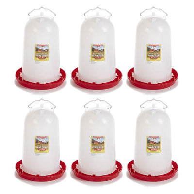Little Giant 3-Gallon Heavy-Duty Plastic Gravity Fed Poultry Waterer (6 Pack)