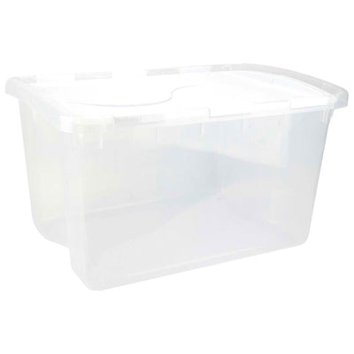 Sterilite 48 Quart Hinged Lid Storage Box Plastic Stackable Bin with Lid, 1 Pack