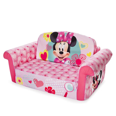 Marshmallow Furniture Kids 2-in-1 Flip Open Sofa Bed, Minnie Mouse (Open Box)