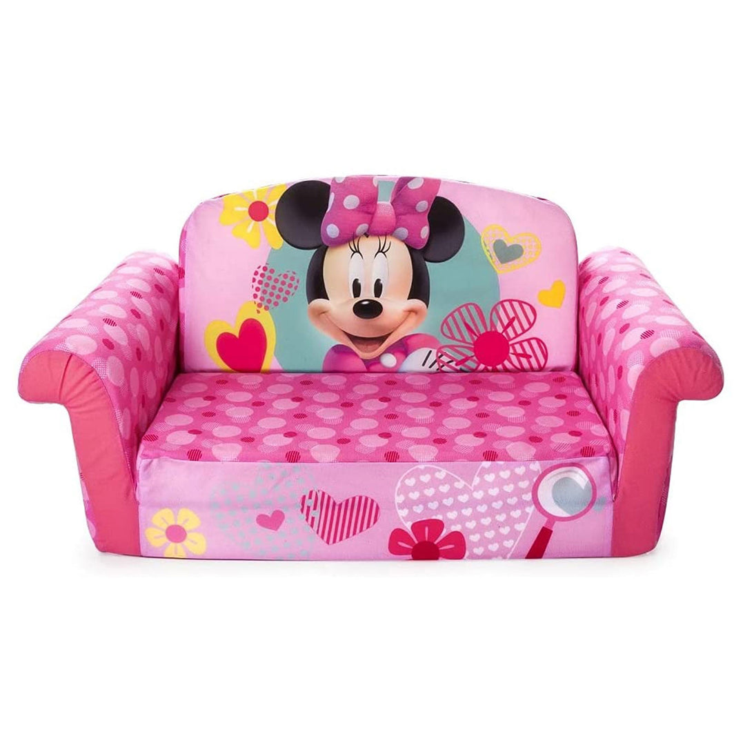 Marshmallow Furniture Kids 2-in-1 Flip Open Foam Compress Sofa Bed, Minnie Mouse - VMInnovations