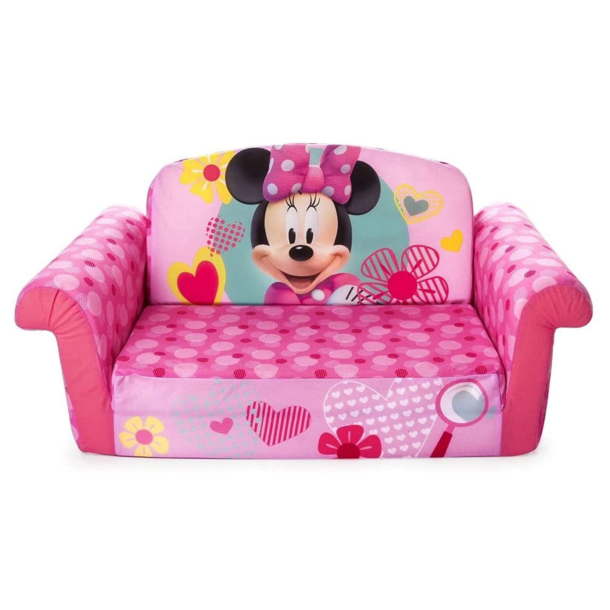 Marshmallow Furniture 2-in-1 Kids Flip Open Sofa Couch, Minnie Mouse (Used) - VMInnovations