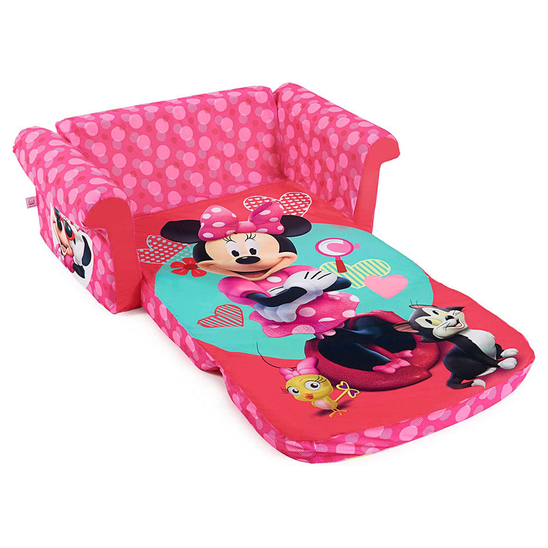 Marshmallow Furniture Kids 2-in-1 Flip Open Foam Sofa Bed, Minnie Mouse (Used)