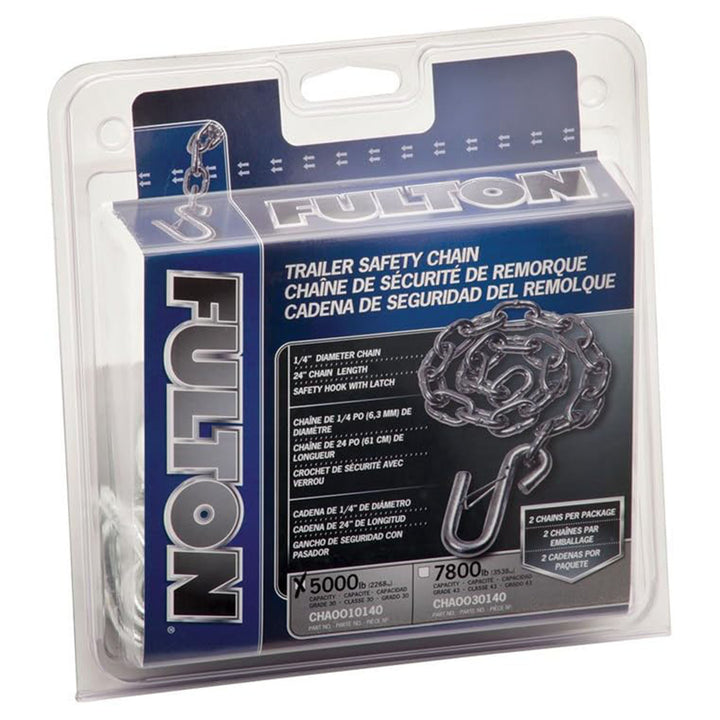 Fulton 24" Trailer Hitch Durable Steel Safety Chain w/ S-Hook & Latch (Open Box)