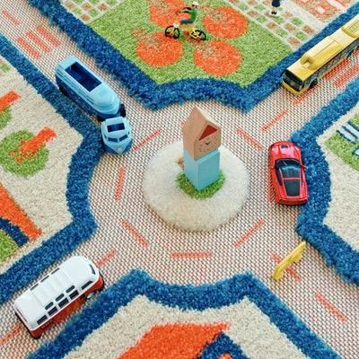 IVI 3D Play Carpets 59 x 39 Inch Traffic Educational Toddler Mat Rug, Medium - VMInnovations