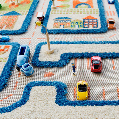 IVI 3D Play Carpets 59 x 39 Inch Traffic Educational Toddler Mat Rug, Medium - VMInnovations
