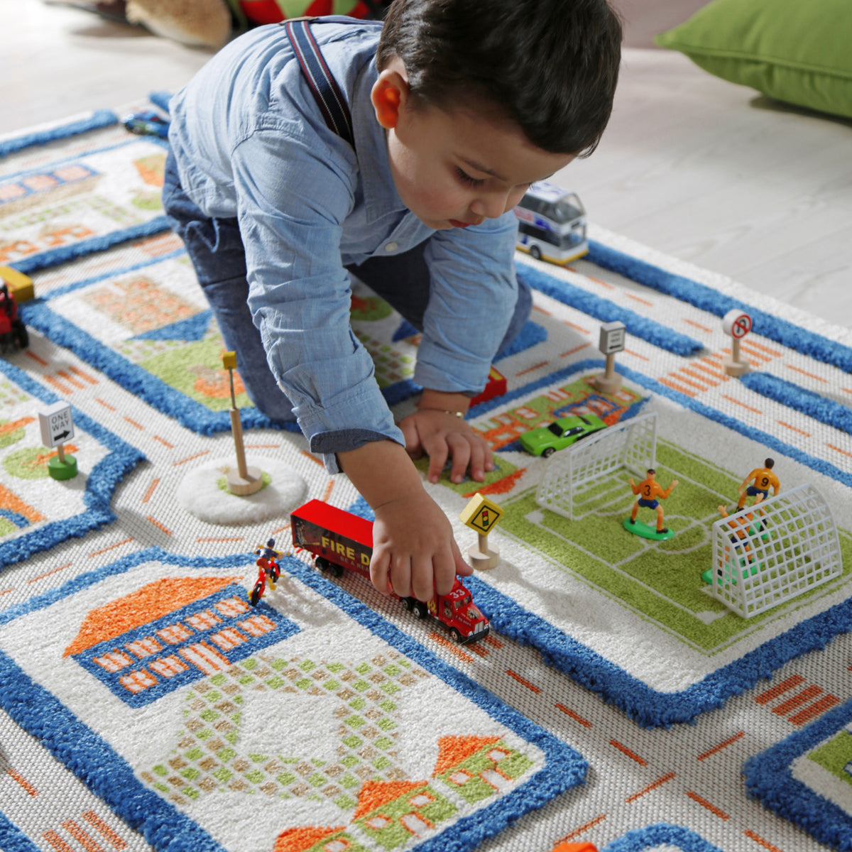 IVI 3D Play Carpets 59 x 39 Inch Traffic Educational Toddler Mat Rug, Medium - VMInnovations