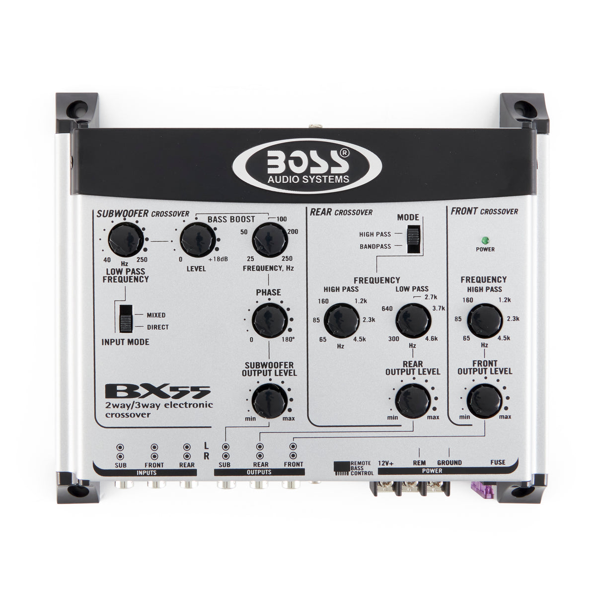 BOSS Audio BX55 2/3 Way Car Audio Electronic Crossover Bass w/ Remote (2 Pack)